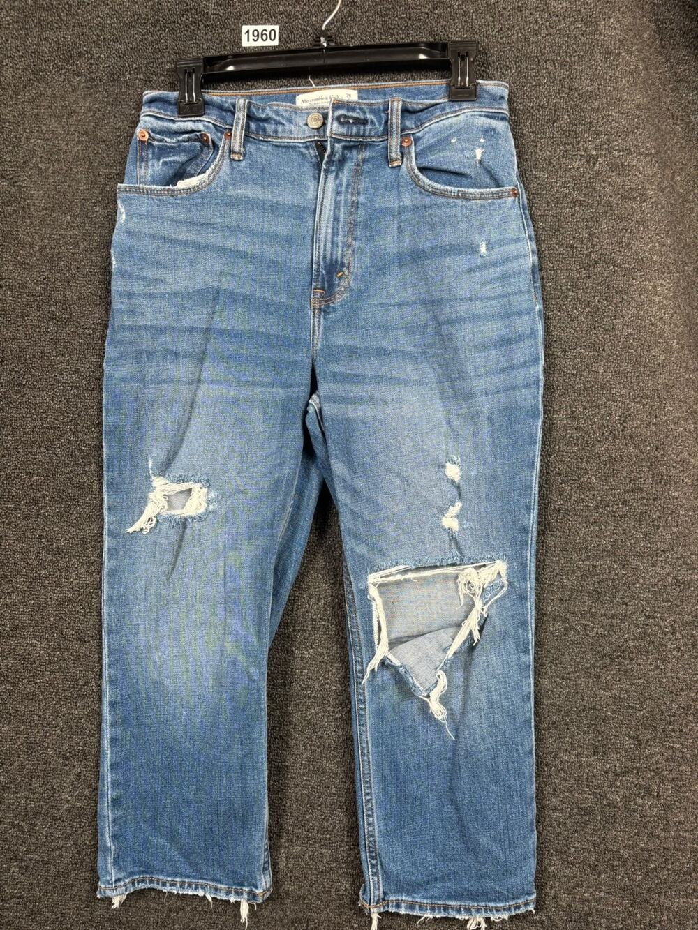 Abercrombie And Fitch The Ankle Straight Ultra High Rise Jeans Womens 28/6 Blue